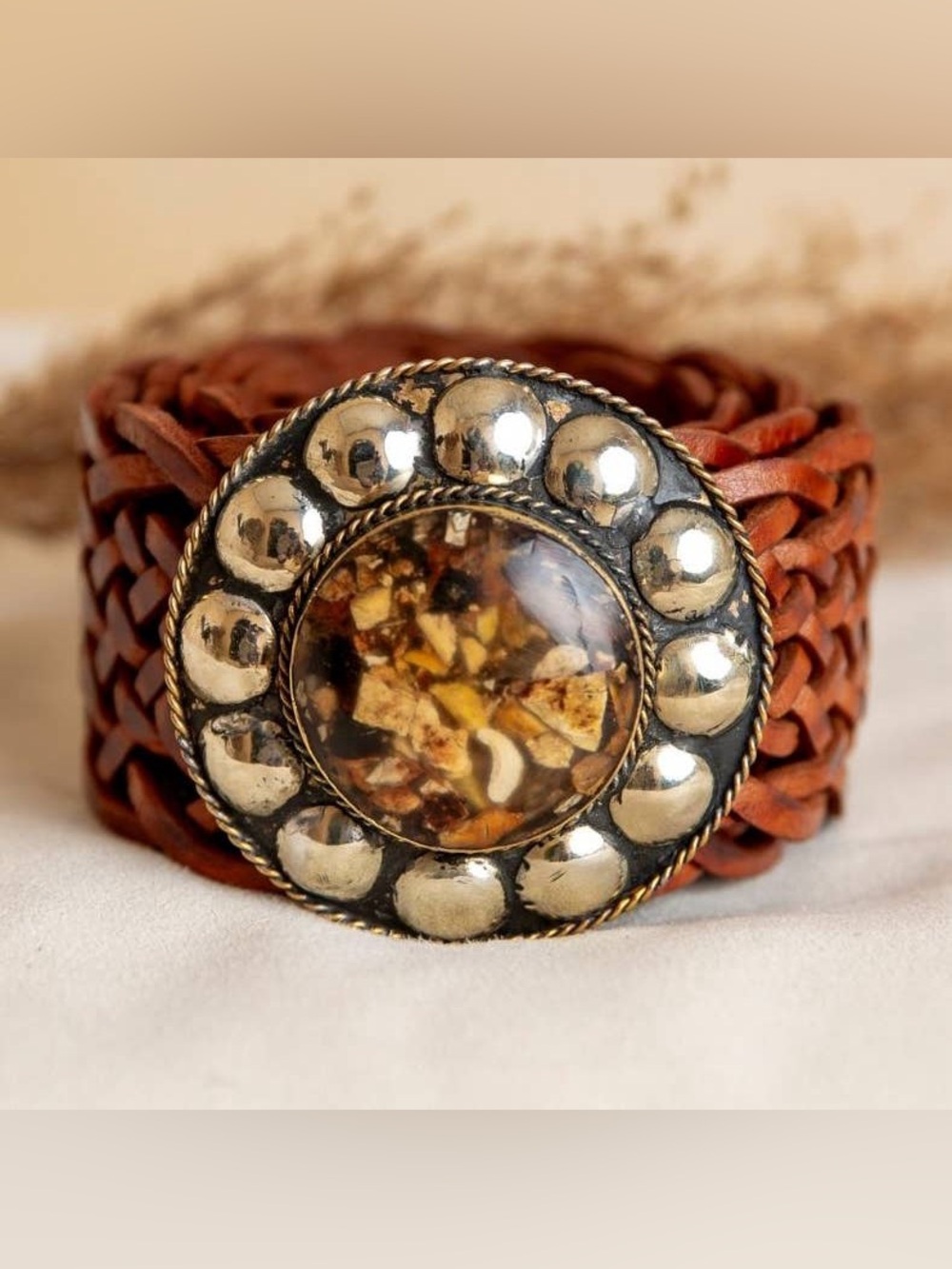 Morrocan leather belt boho style size L